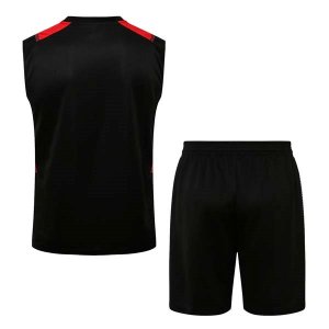 Camiseta AC Milan Sin Mangas Conjunto Completo 2022 Negro Rojo