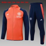 Niños Chandal Manchester United 2024/2025 Naranja Azul 3