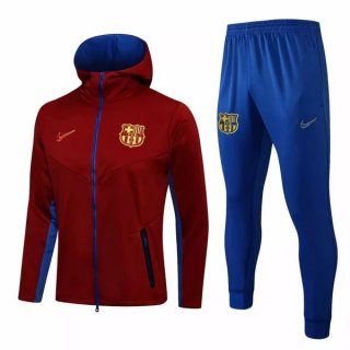 Chandal Con Capucha Barcelona 2021/2022 Borgona Azul