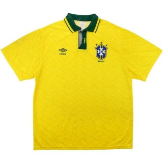 Primera Equipación Tailandia Camiseta Brasil Retro 1991 1993 Amarillo