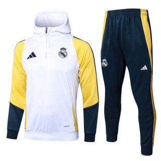 Sudadera Con Capucha Real Madrid 2024/2025 Blanco Amarillo 2