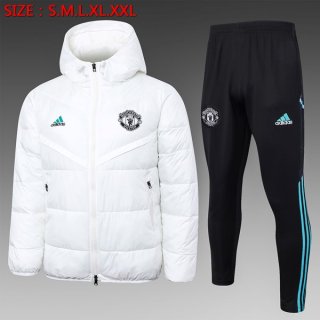 Abrigo Plumón Manchester United Conjunto Completo 2024/2025 Blanco